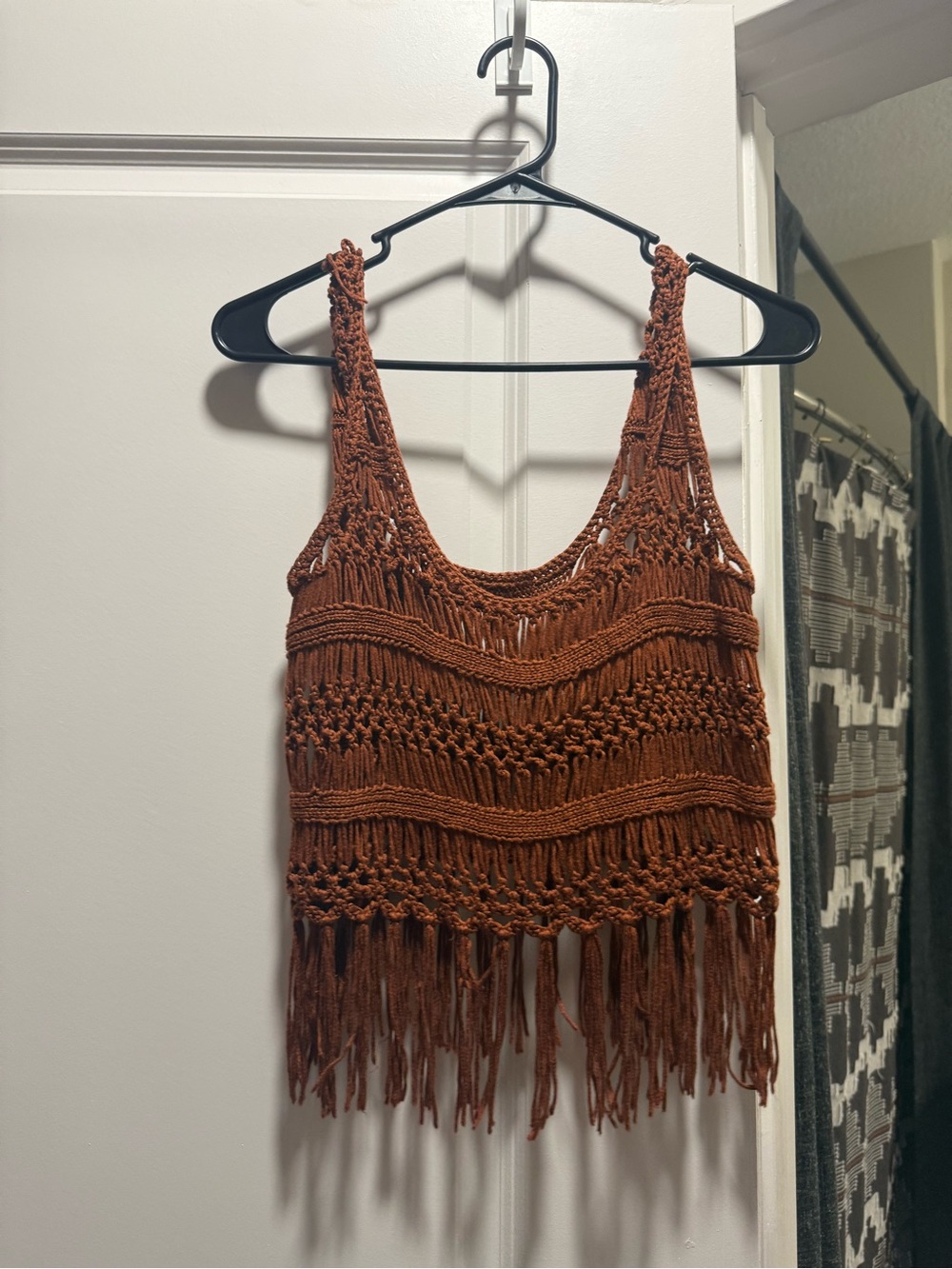 Forever 21 Rust Crochet Fringe Tank Top